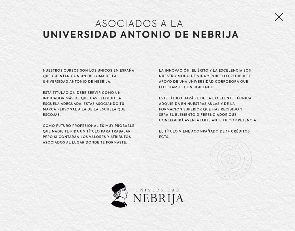 curso de maquillaje Universidad Antonio de Nebrija