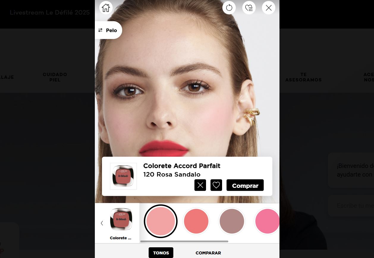Probador virtual de L'Oréal Paris
